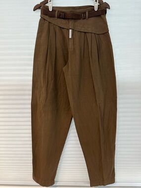 Authentic 80s/90s Brown Z. Cavaricci Asymmetrical Pants Orig Belt– Size 31